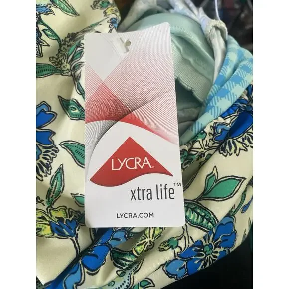 Lands' End Women's Floral Check Tankini Bathing Suit Top 8 D - Picture 13 of 13